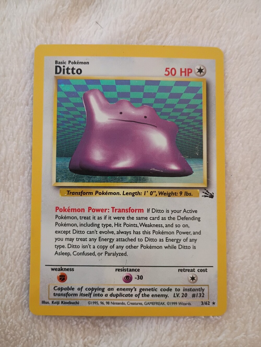 Ditto - 3/62 - Holo Rare - Unlimited Edition Fossil Pokemon